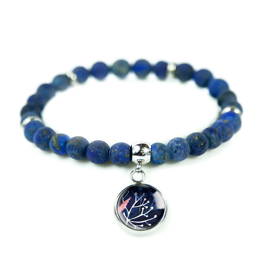 bransoletki ze szkła NIGHT TREE śliczna bransoletka z lapis lazuli