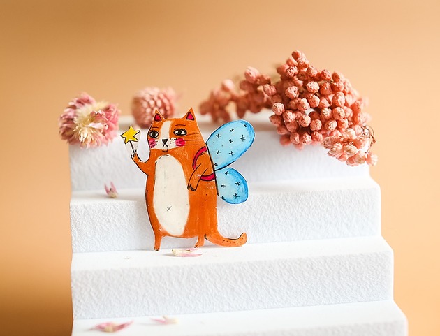 broszki Broszka kocia wróżka