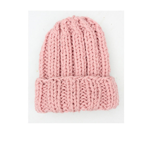 czapki damskie Czapka  beanie z wełną pudrowy róż