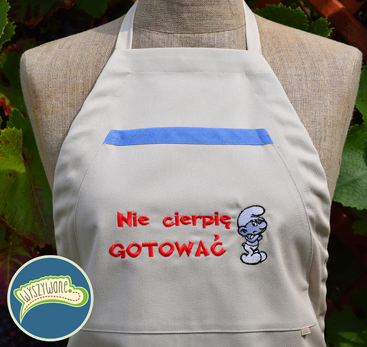 Haftowany fartuch Nie cierpię gotować Wyszywane