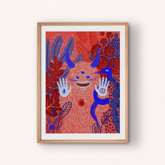 grafiki i ilustracje Three eyed demon