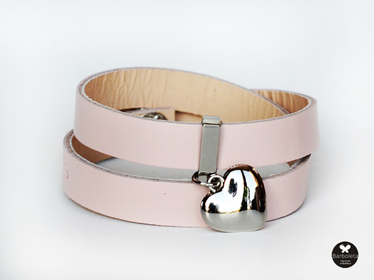 pink heart silver barboleta