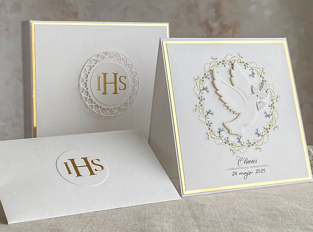 kartki na komunię Kartka na komunię z pudełkiem i kopertą, 45C