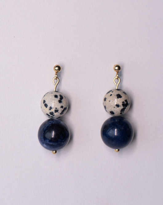 kolczyki z kamieniami Kolczyki z sodalitu i jaspisu dalmatyńskiego