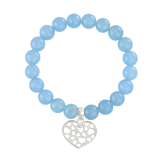 Jade with heart pendant in blue Lavoga