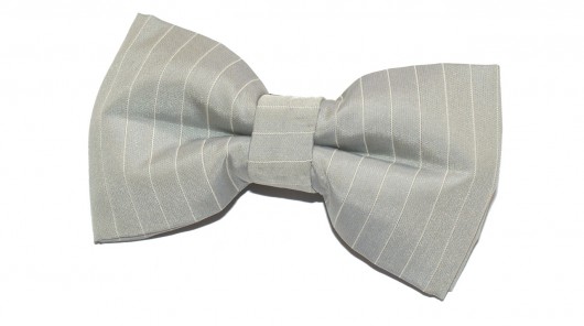 Mucha bowstyle szara w białe paski bowstyle