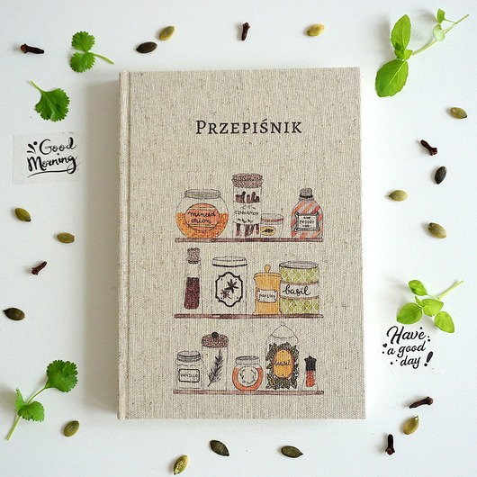 notatniki i albumy Przepiśnik   Książka kucharska  Lniana