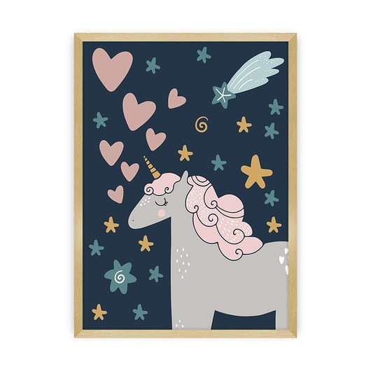 obrazy i plakaty do pokoju dziecięcego Obrazek Lovely Unicorn II 30x40