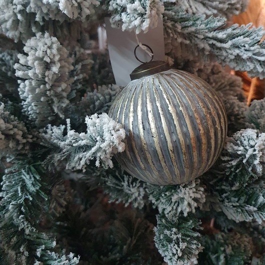 ozdoby choinkowe Bombka Bosco szklana 10x10 cm rustykalna złota