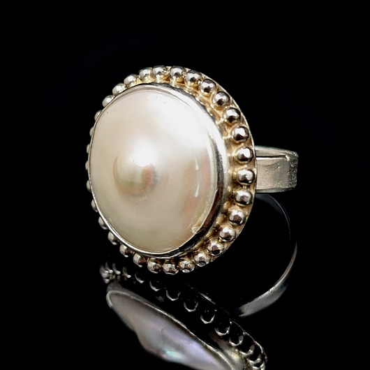 pierścionki srebrne Pierścionek dostojna perła