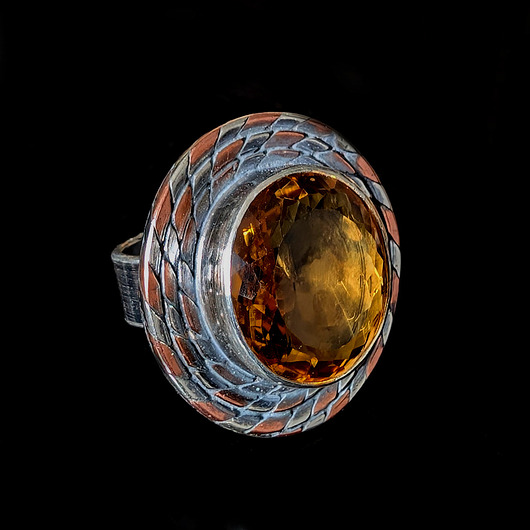 pierścionki srebrne Pierścionek złoty cytryn