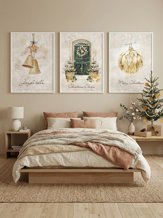 plakaty Zestaw 3 plakatów Golden decorations