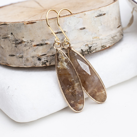 kolczyki pozłacane Kolczyki z Agatem w złocie - Aura