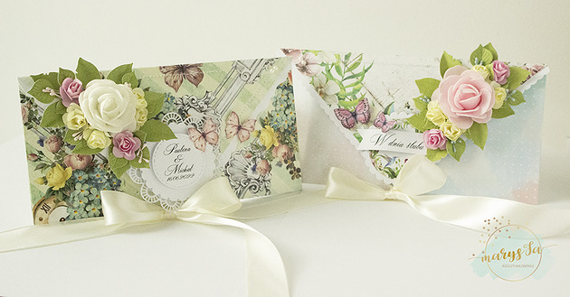 kartki scrapbooking W dniu ślubu - ślubne kopertówki