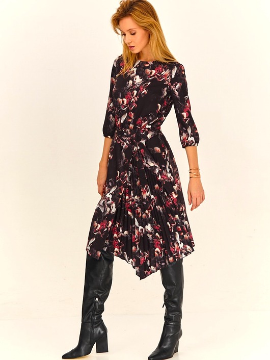 sukienki midi damskie Sukienka z plisowaniem