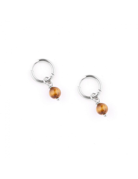 kolczyki - inne Tygrysie oko - kolczyki koła - srebra stal szlachetna