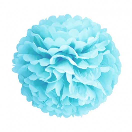 Pompony papierowe błękitne 35 cm Wiewiórka i Spółka