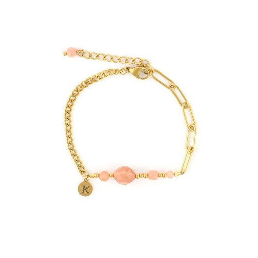 bransoletki z kamieni naturalnych Bestseller! Bransoletka zodiakalna - Lew Pozłacana stal szlachetna