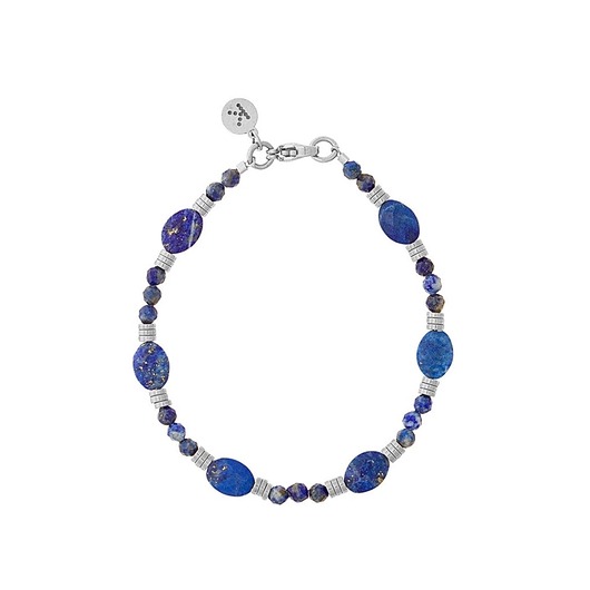 bransoletki z kamieni naturalnych Bransoletka mix Lapis Lazuli x Hematyt - -srebrne hematyty - Srebrna stal szl