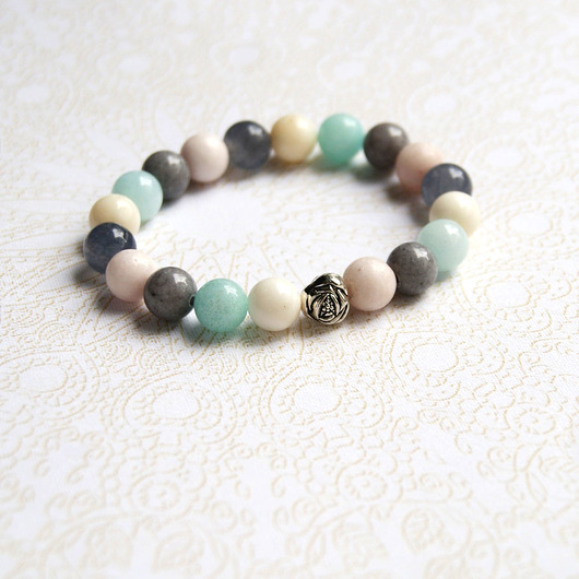 bransoletki z kamieni naturalnych S A L E : pastelowa bransoletka - na prezent :)