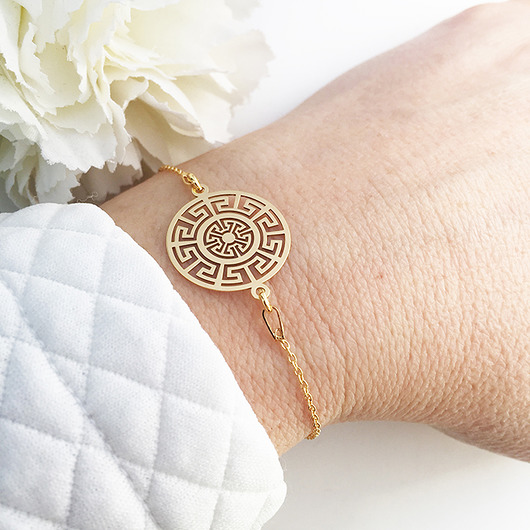 bransoletki złote Grecka bransoletka z meandrem, grecki wzór