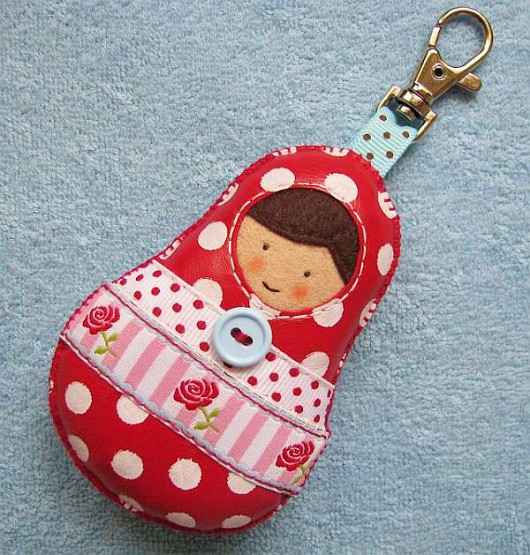 Brelok ze skóry - matrioszka polka dots :) AylaArt
