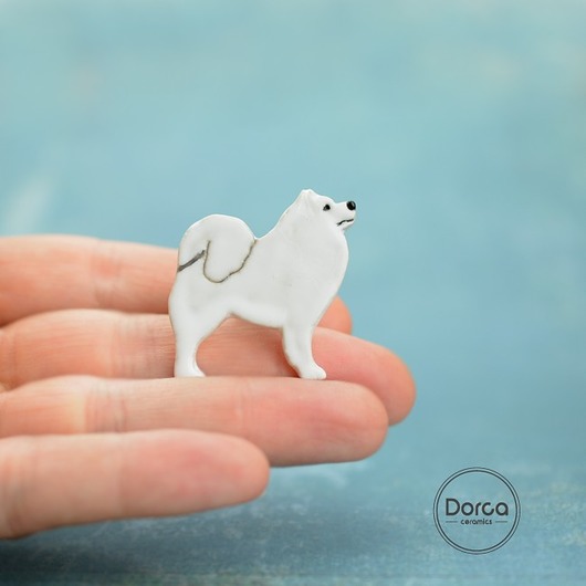 Samojed - broszka pin Dorca