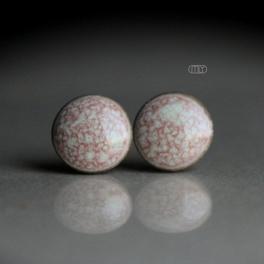 kolczyki ceramiczne Milky 11mm/stal chirurgiczna/
