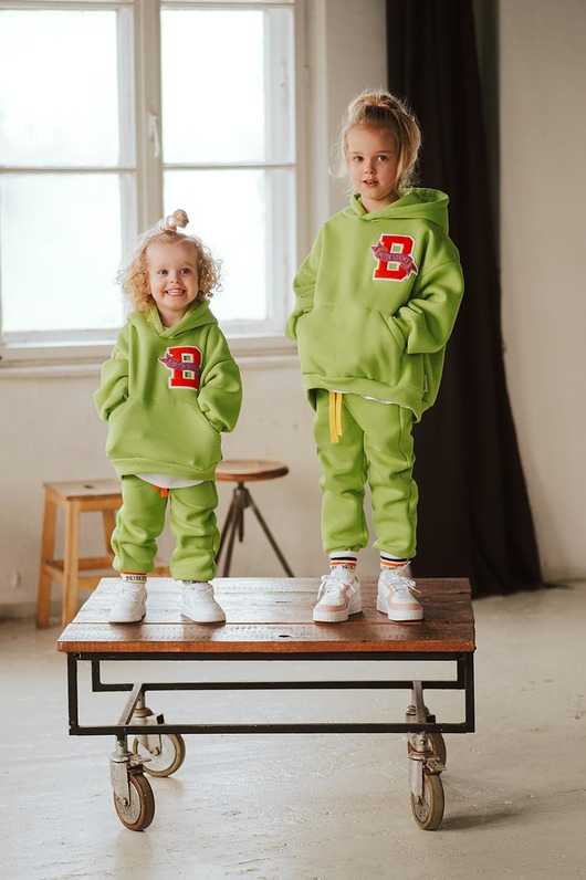 bluzy dla chłopców Dres oversize Lime