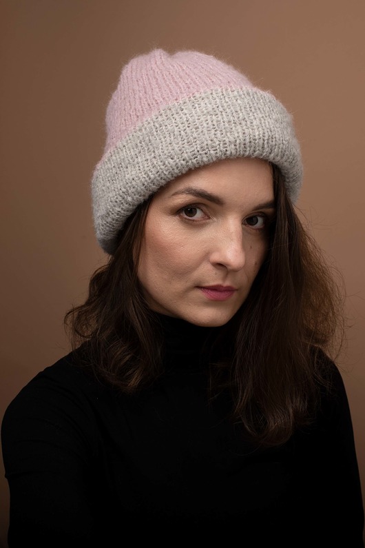 czapki damskie Dwustronna czapka JESSY alpaka i wełna