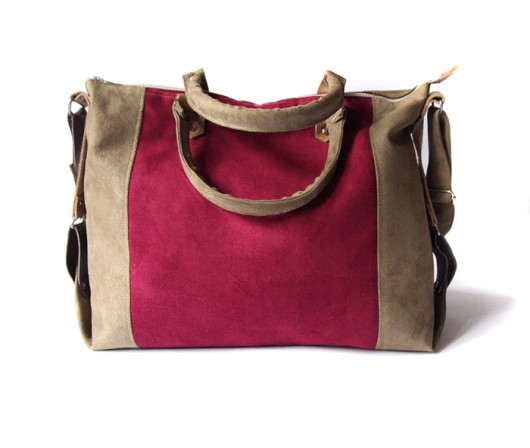 torba - cherry&khaki&leather - elfagado