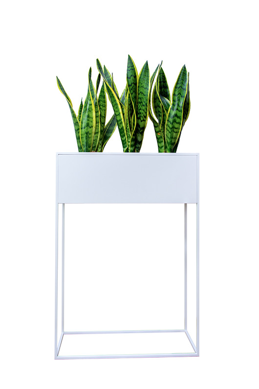 Donica Korfu long 85 cm biała Wzorek Systems