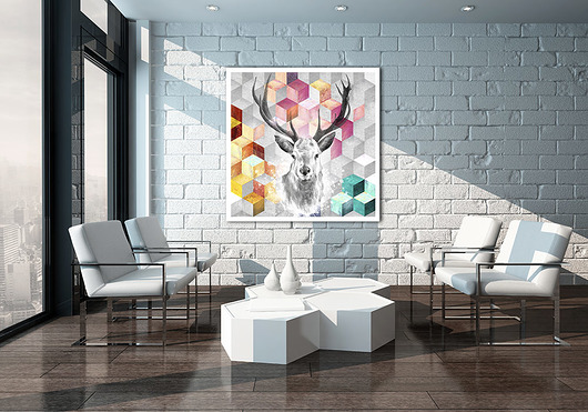 OBRAZ NA PŁÓTNIE - JELEŃ DEER- 100x100cm LUdesign gallery