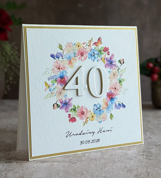 kartki scrapbooking Personalizowana kartka na 40 urodziny, BH 35