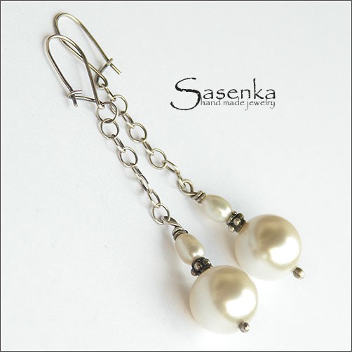 CRYSTAL PEARLS - BIAŁE sasenka
