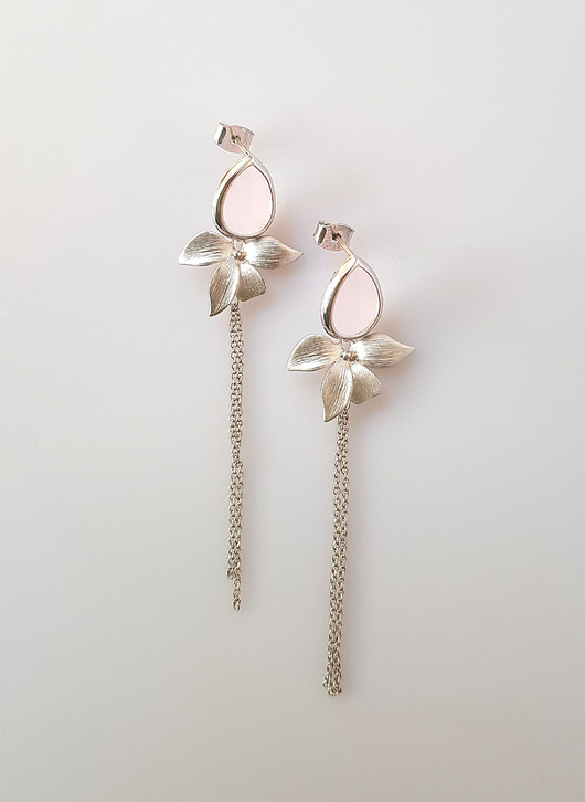 kolczyki szklane Kolczyki Iced Pink Blossom