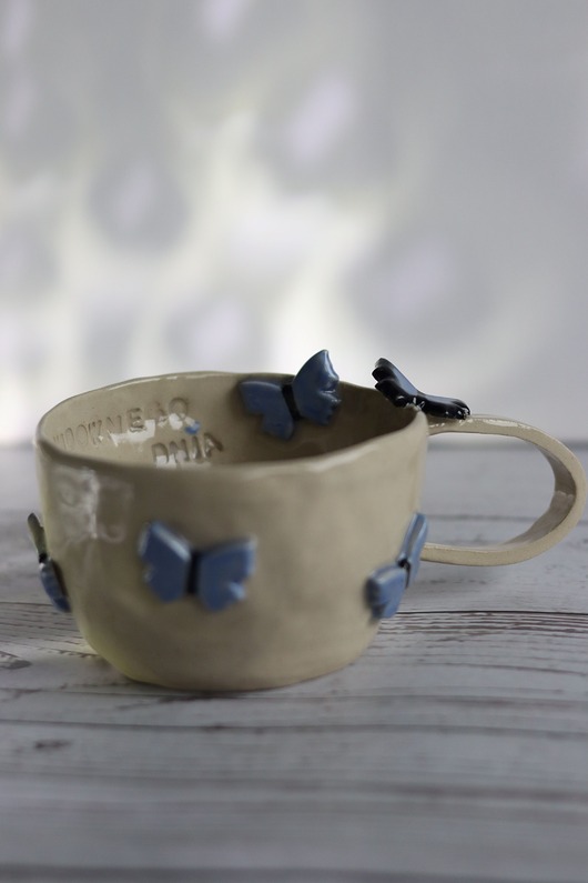 kubki Kubek Ręcznie Robiony w Motyle