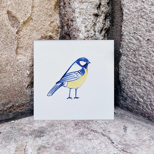 podkładki do kuchni Sikorka namalowana na kafelku