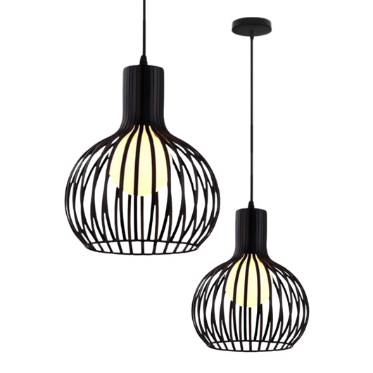 lampy wiszące Lampa wisząca zwis żyrandol lampa na sufit czarna LED E27