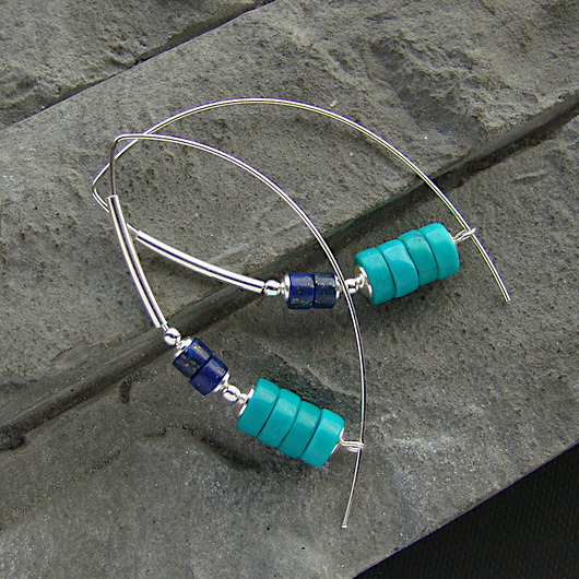 Kolczyki Turkus i lapis RayOfArt