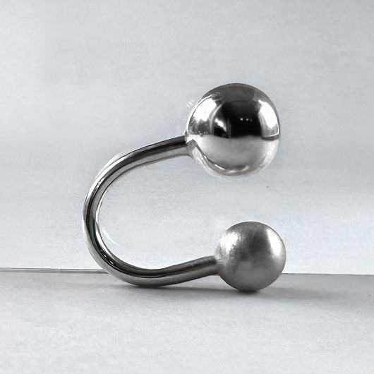 pierścionki srebrne Regulowany pierścionek z kulkami 14 mm i 10 mm