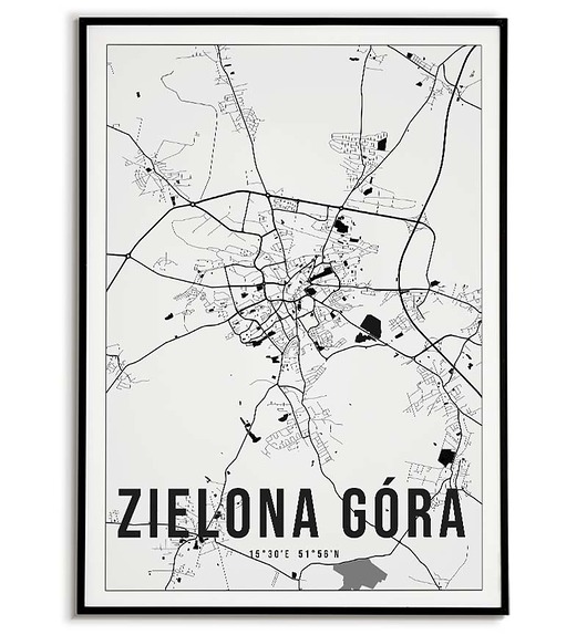 plakaty Plakat miasto POLSKA - ZIELONA GÓRA 2 obraz MAPA