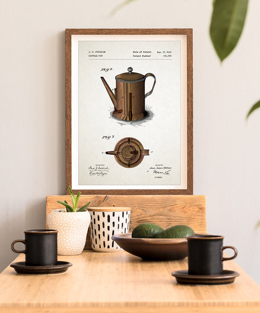 plakaty Dzbanek do kawy - patent - plakat A3