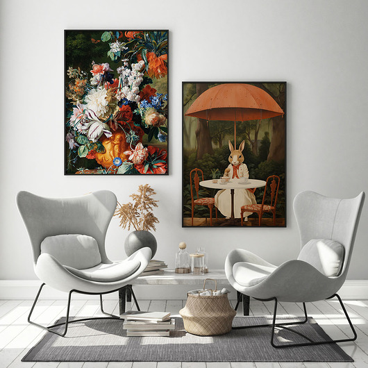 plakaty Zestaw plakatów - kwiaty vintage