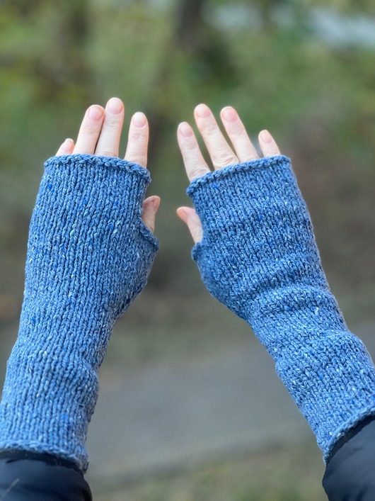 rękawiczki damskie Jesienne przejściowe mitenki, rękawiczki wełna i alpaka jeans