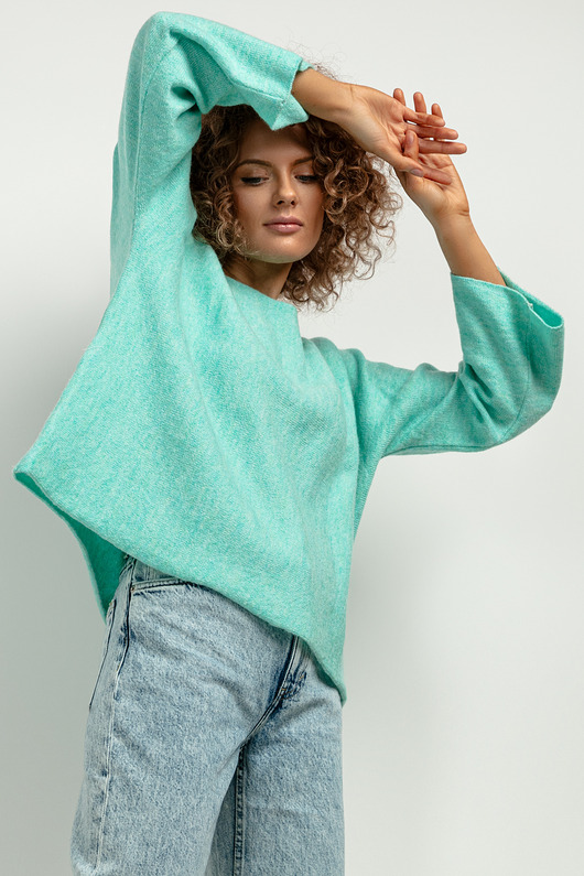 swetry damskie  Luźny sweter z szerokim rękawem, T418, one size