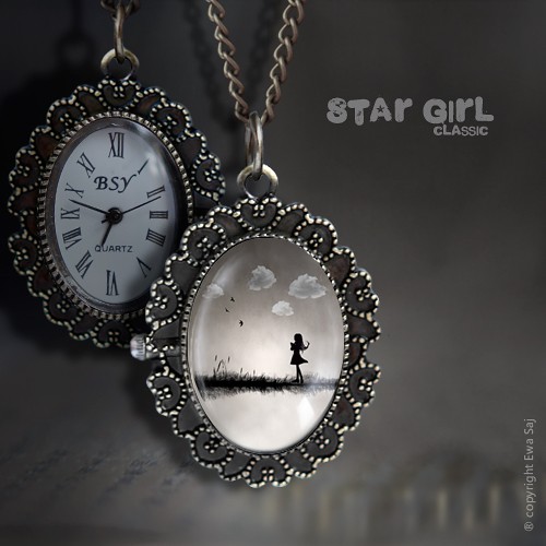 Star Girl Classic, Obłoki - naszyjnik zegarek Ewa Saj Fotografie