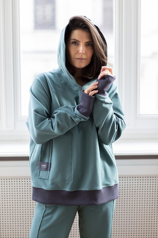 bluza z kapturem damska NOWOŚĆ - Bluza kangurka Hat Switch