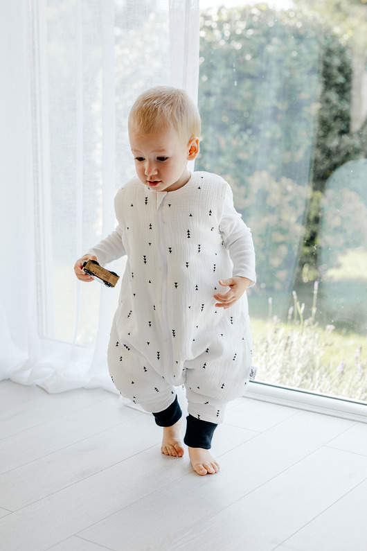 śpiwory i rożki niemowlęce Śpiworek Muślinowy do spania z nogawkami 2 TOG