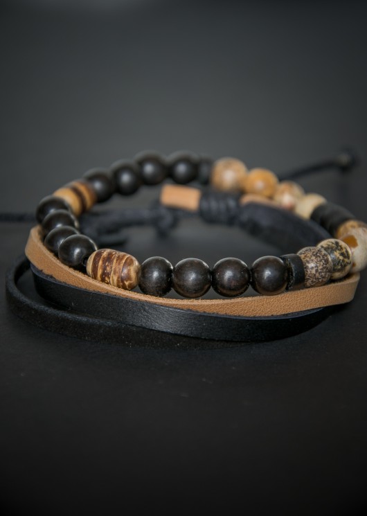 MĘSKA bransoletka JASPIS HEBAN KOKOS NOMAD ACCESSORIES